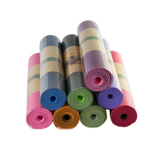 Wholesale oem Eco Friendly Pilates Tpe Anti-slip Gym or Indoor Exercise custom Double-layer tpe yoga mat